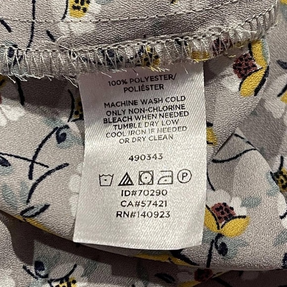 LOFT Womens Top Keyhole Floral Ditsy Long Sleeve Blouse - Picture 4 of 4